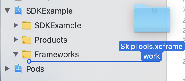 Drag and Drop the SkipTools.xcframework